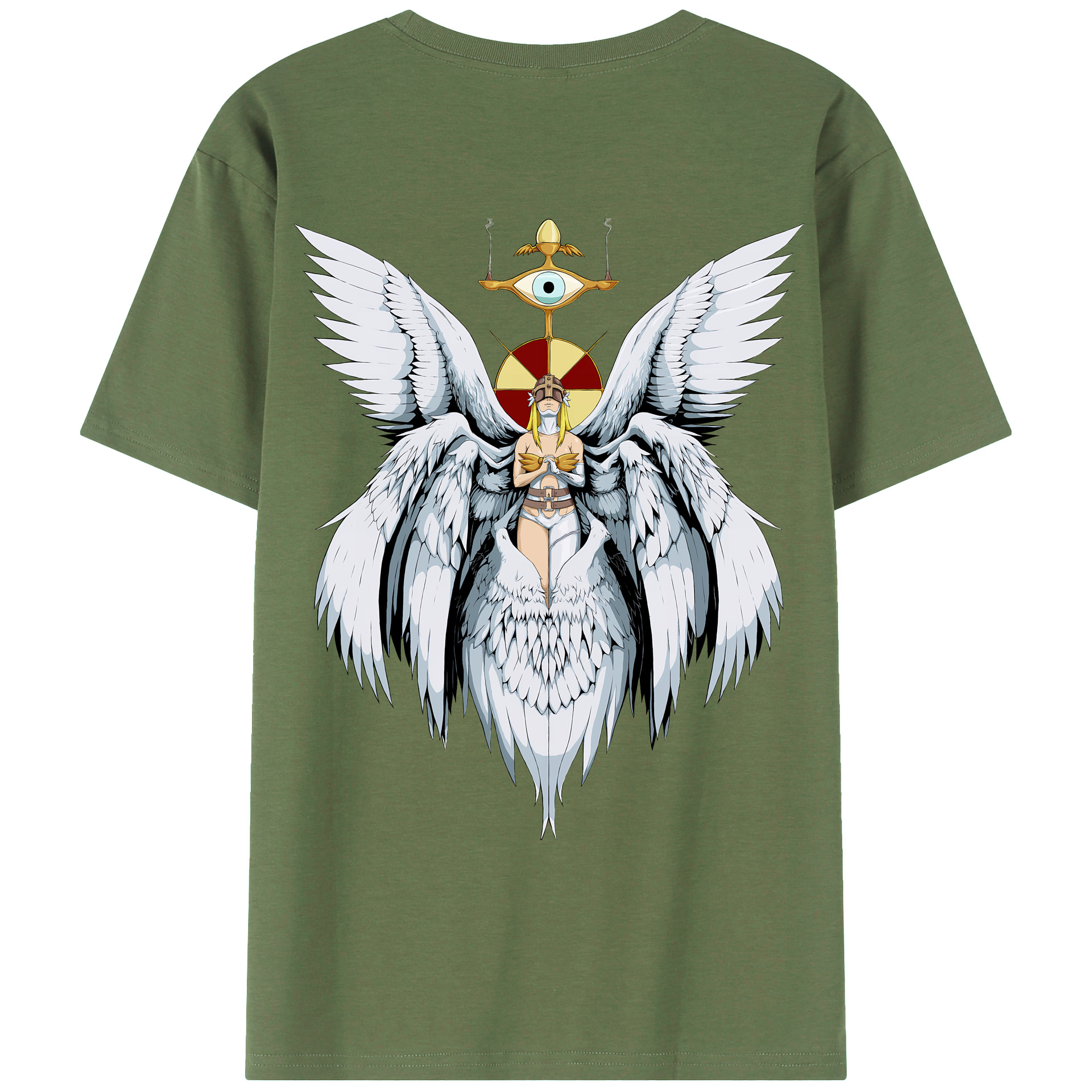 （画像用） Digimon デジタルモンスター/デジモン 綿100％ メンズ半袖Tシャツ（バックプリント） 通気性